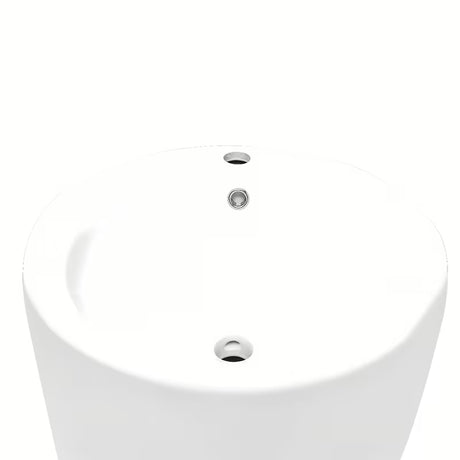 Wolnostojący  umywalka ceramiczna SAT Fusion w kolorze białym o średnicy 50 cm