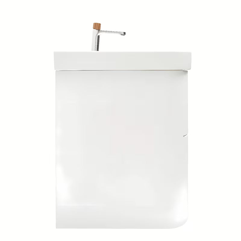 Wisząca szafka z umywalką SAT Fusion 97,5x53x45 cm w matowej bieli z baterią bez odpływu