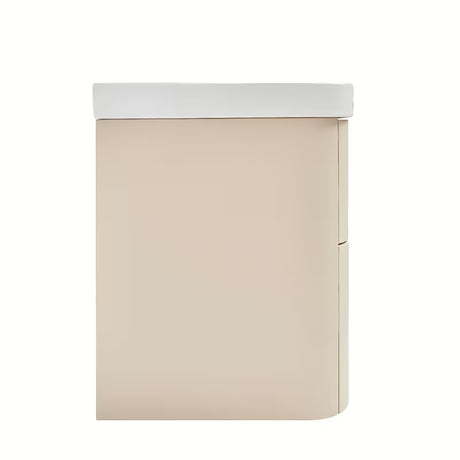Wisząca szafka z umywalką ceramiczną SAT Fusion w matowym piaskowym beżu