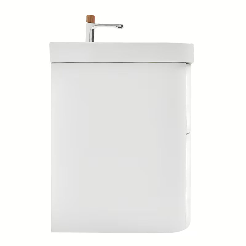Wisząca szafka łazienkowa SAT Fusion z ceramiczną umywalką w białym macie