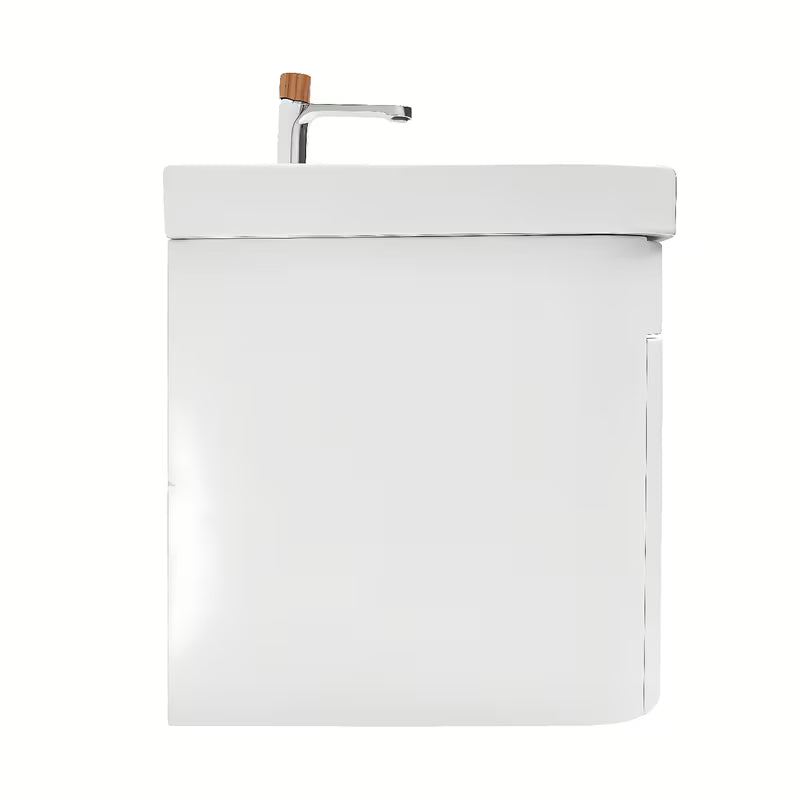 Wisząca szafka łazienkowa SAT Fusion z umywalką ceramiczną w matowej bieli