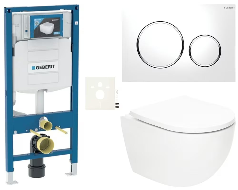 Zestaw WC podtynkowy SAT Fusion z wirowym spłukiwaniem i modułem Geberit Duofix