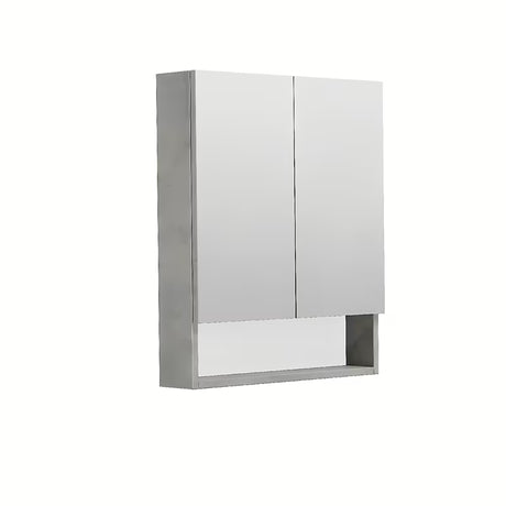 Wisząca szafka lustrzana SAT Cube Way 60x72x14 cm w dekorze betonu z półkami