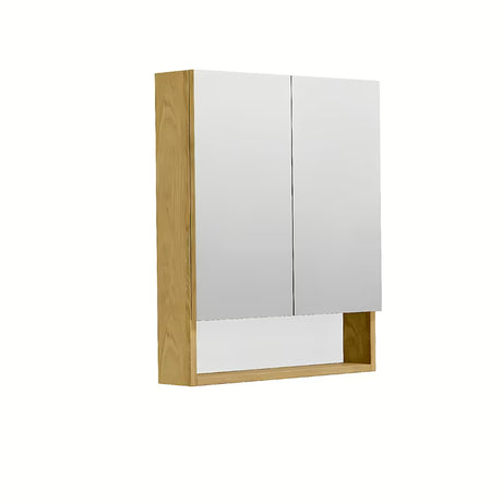 Wisząca szafka lustrzana SAT Cube Way 60x72x14 cm w dekorze dębu hickory z półkami