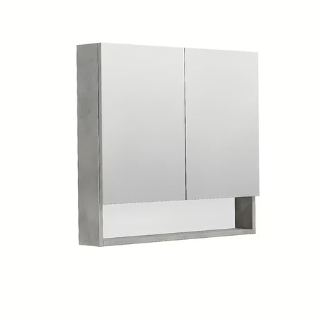 Szafka lustrzana SAT Cubeway 80x14x72 cm w dekorze betonu z lustrzanymi drzwiczkami