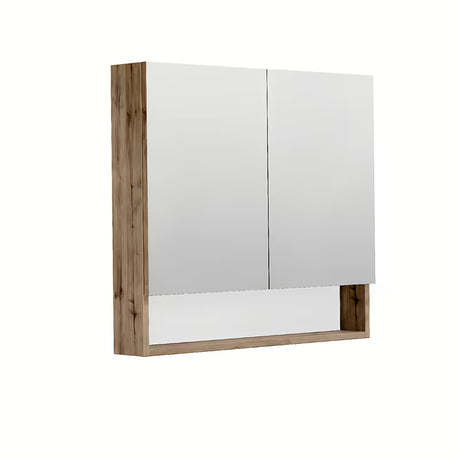 Szafka lustrzana SAT Cubeway 80x14x72 cm w dekorze dębu Wellington z wewnętrznymi półkami