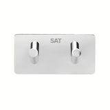 Samoprzylepny wieszak 2 hakowy SAT Chrome w chromowanym wykończeniu z polerowanej stali nierdzewnej