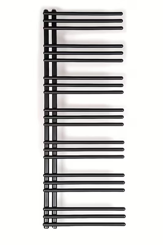 Kombinowany grzejnik łazienkowy SAT Hto 50x134 cm w kolorze czarny mat z podłączeniem środkowym