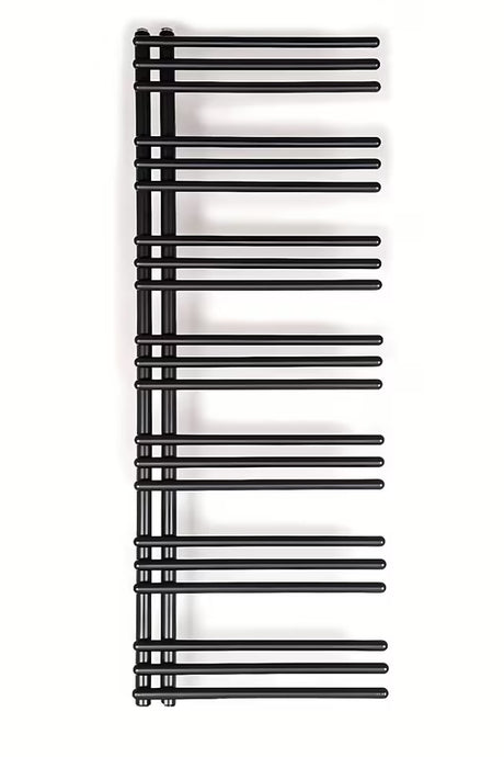 Kombinowany grzejnik łazienkowy SAT Hto 50x134 cm w kolorze czarny mat z podłączeniem środkowym