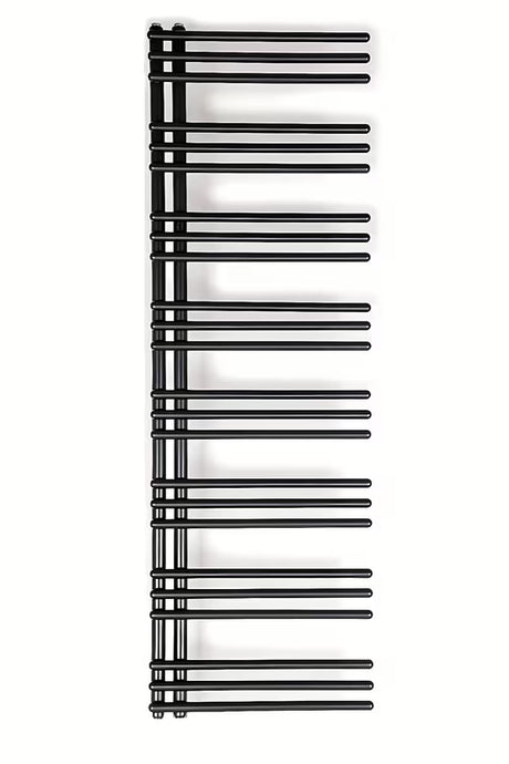 Kombinowany grzejnik łazienkowy SAT Hto 154x50 cm w kolorze czarny mat z podłączeniem środkowym