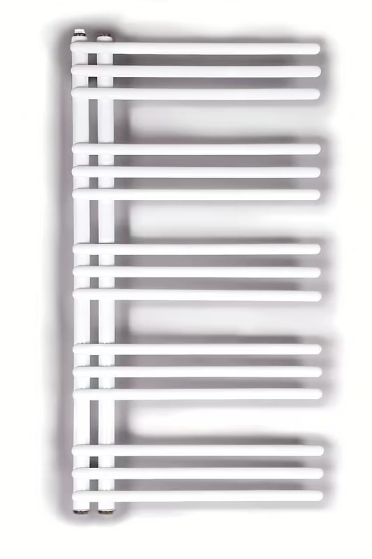 Biały kombinowany grzejnik łazienkowy SAT Hto 50x94 cm z podłączeniem środkowym