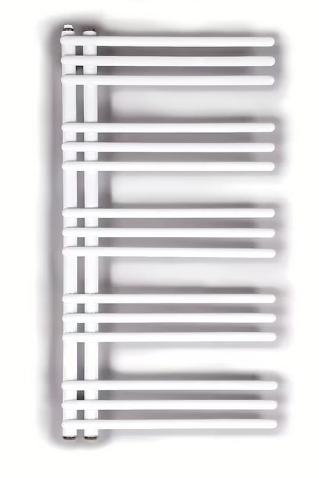 Biały kombinowany grzejnik łazienkowy SAT Hto 50x94 cm z podłączeniem środkowym