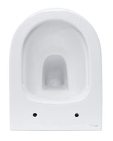 Białe miska WC wisząca SAT Infinitio z ukrytym mocowaniem i deską soft Close.
