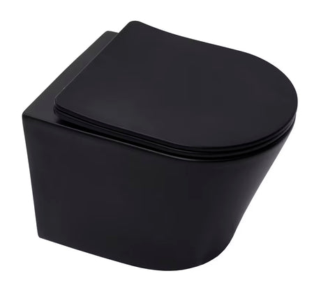 Miska WC Wisząca SAT Infinitio w czarnym macie z deską soft Close i z ukrytym mocowaniem