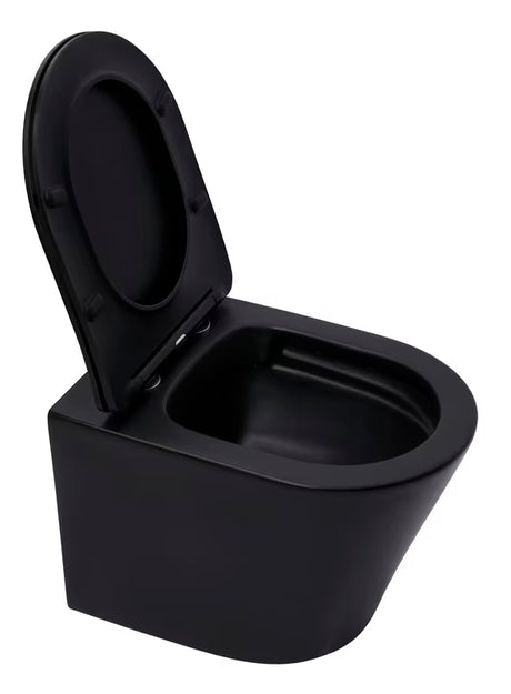 Miska WC Wisząca SAT Infinitio w czarnym macie z deską soft Close i z ukrytym mocowaniem
