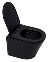 Miska WC Wisząca SAT Infinitio w czarnym macie z deską soft Close i z ukrytym mocowaniem