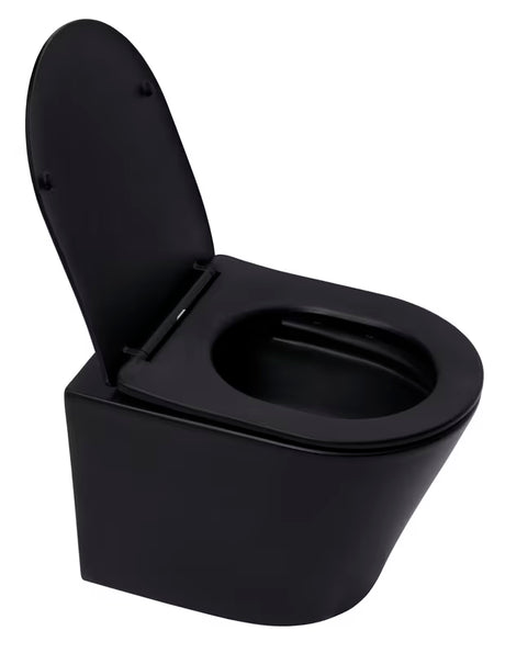 Miska WC Wisząca SAT Infinitio w czarnym macie z deską soft Close i z ukrytym mocowaniem