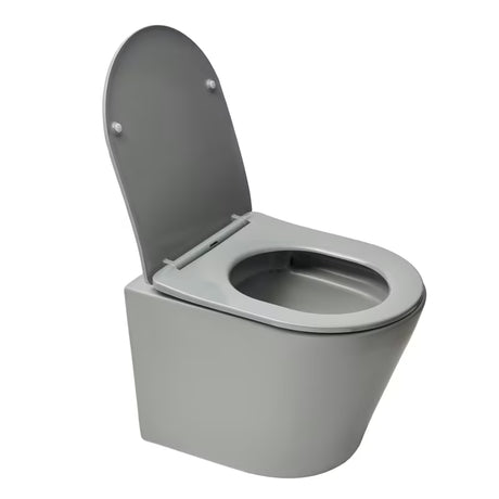 Miska WC Wisząca SAT Infinitio w szarym macie, z ukrytym mocowaniem i deską soft Close.