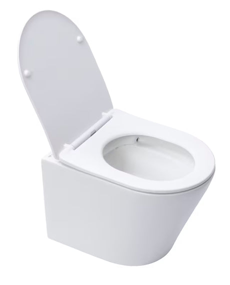 Miska WC Wisząca SAT Infinitio w matowej bieli, z ukrytym mocowaniem i deską soft Close.