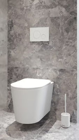 Miska WC Wisząca SAT Infinitio w matowej bieli, z ukrytym mocowaniem i deską soft Close.