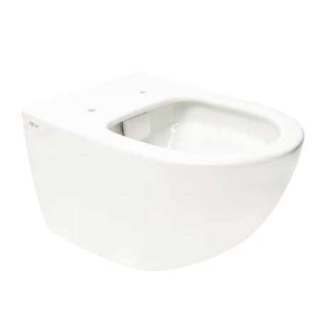 Białe miska WC wisząca SAT Infinitio z bezkołnierzowym spłukiwaniem Rim-Ex i deską ze soft Close.