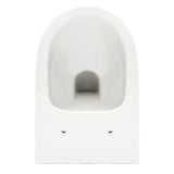 Białe miska WC wisząca SAT Infinitio z bezkołnierzowym spłukiwaniem Rim-Ex i deską ze soft Close.