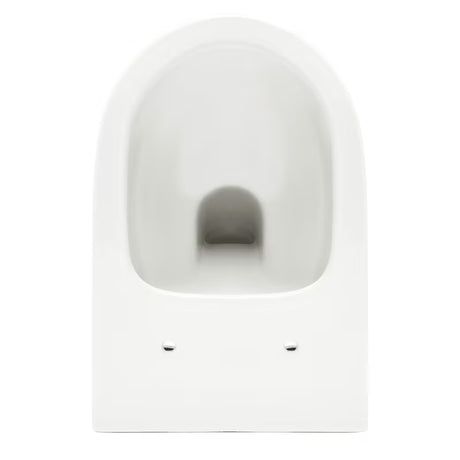 Białe miska WC wisząca SAT Infinitio z bezkołnierzowym spłukiwaniem Rim-Ex i deską ze soft Close.