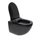 Miska WC Wisząca SAT Infinitio w matowej czerni, z bezkołnierzowym spłukiwaniem Rim-Ex i deską soft Close