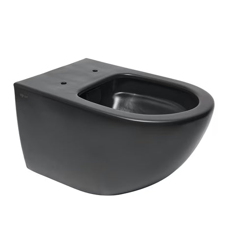 Miska WC Wisząca SAT Infinitio w matowej czerni, z bezkołnierzowym spłukiwaniem Rim-Ex i deską soft Close