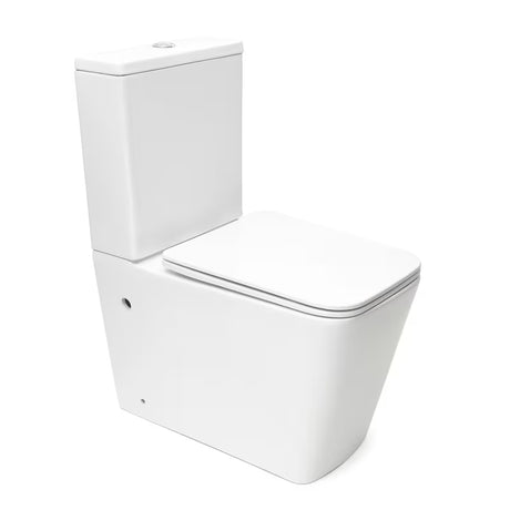 Biały wolnostojący  KOMPAKT wc SAT Infinitio bez układu spłukującego z deską i oszczędnym spłukiwaniem DualFlush