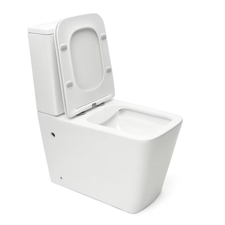 Biały wolnostojący  KOMPAKT wc SAT Infinitio bez układu spłukującego z deską i oszczędnym spłukiwaniem DualFlush