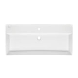 Biała ceramiczna umywalka SAT Infinitio 100,4x46,5 cm z przelewem i prostokątnym kształtem