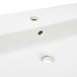 Biała ceramiczna umywalka SAT Infinitio 100,4x46,5 cm z przelewem i prostokątnym kształtem
