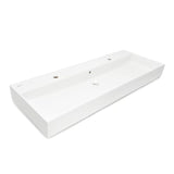 Biała ceramiczna umywalka SAT Infinitio 121,4x46,9 cm z przelewem