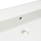 Biała ceramiczna umywalka SAT Infinitio 121,4x46,9 cm z przelewem
