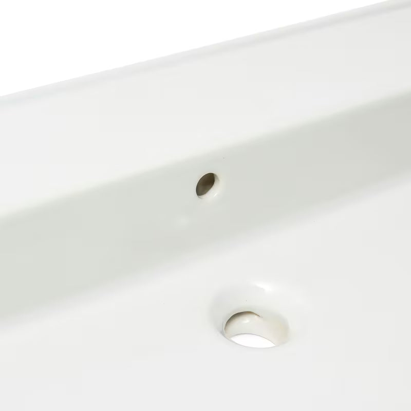 Biała ceramiczna umywalka SAT Infinitio 121,4x46,9 cm z przelewem