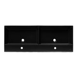 SAT Infinitio ceramiczna umywalka podwójna 120,4 x 46,5 cm w kolorze czarny mat z przelewem