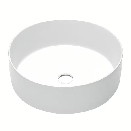 Biała ceramiczna błyszcząca umywalka nablatowa  SAT Infinitio 36 x 36 cm bez przelewu