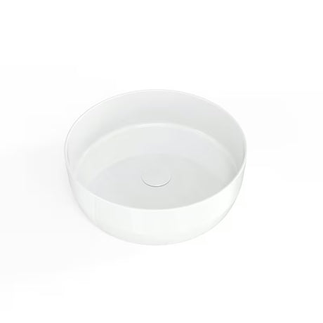 Biała ceramiczna umywalka nablatowa  SAT Infinitio 39 x 39 cm, okrągła bez przelewu