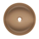 Matowa brązowa ceramiczna umywalka nablatowa  SAT Infinitio 39x39 cm bez przelewu
