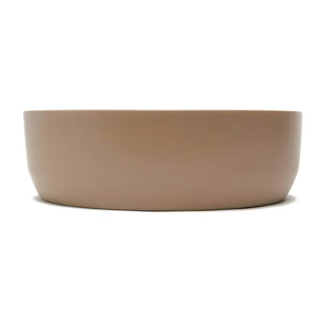 Matowa brązowa ceramiczna umywalka nablatowa  SAT Infinitio 39x39 cm bez przelewu