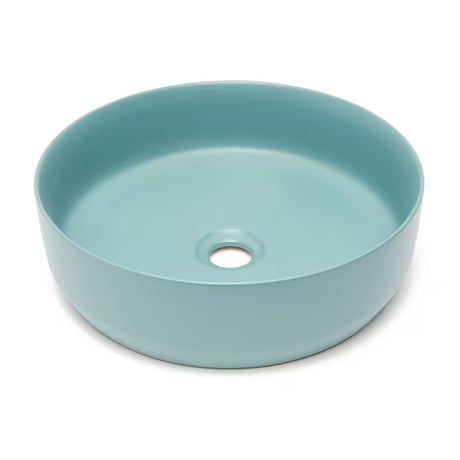 Matowa brązowa ceramiczna umywalka nablatowa  SAT Infinitio 39x39 cm bez przelewu