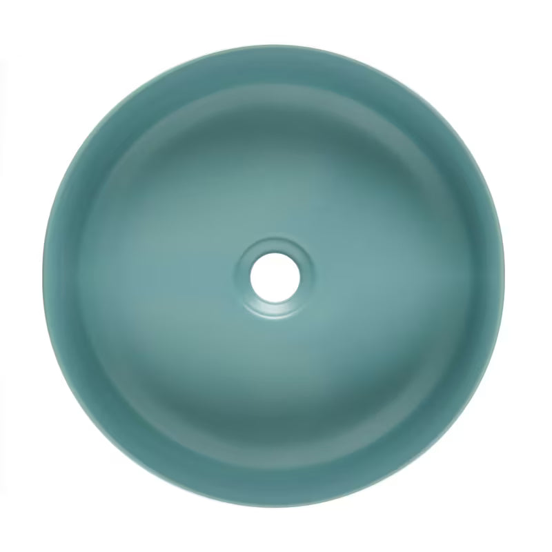 Matowa brązowa ceramiczna umywalka nablatowa  SAT Infinitio 39x39 cm bez przelewu