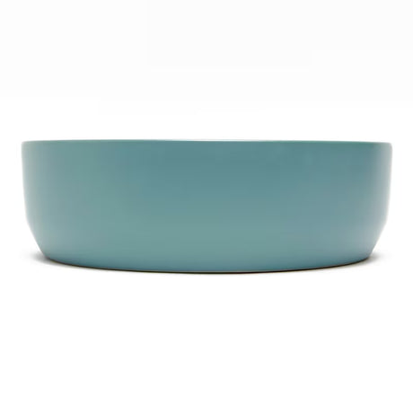 Matowa brązowa ceramiczna umywalka nablatowa  SAT Infinitio 39x39 cm bez przelewu
