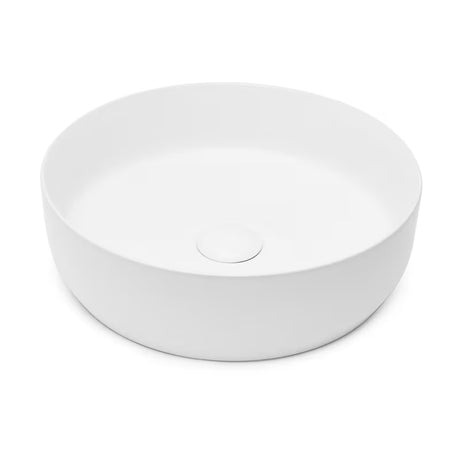 Cienkościenna ceramiczna umywalka nablatowa  SAT Infinitio w matowej bieli 39x39 cm
