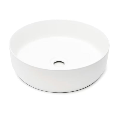 Cienkościenna ceramiczna umywalka nablatowa  SAT Infinitio w matowej bieli 39x39 cm