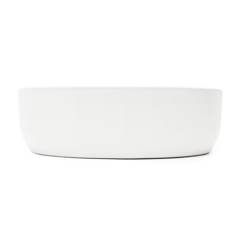 Cienkościenna ceramiczna umywalka nablatowa  SAT Infinitio w matowej bieli 39x39 cm