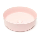 Matowa różowa cienkościenna ceramiczna umywalka nablatowa  SAT Infinitio 39x39 cm bez przelewu