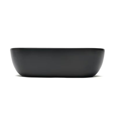Matowoczarna ceramiczna umywalka nablatowa  SAT Infinitio bez przelewu, owalny kształt 45,5x32,5 cm.