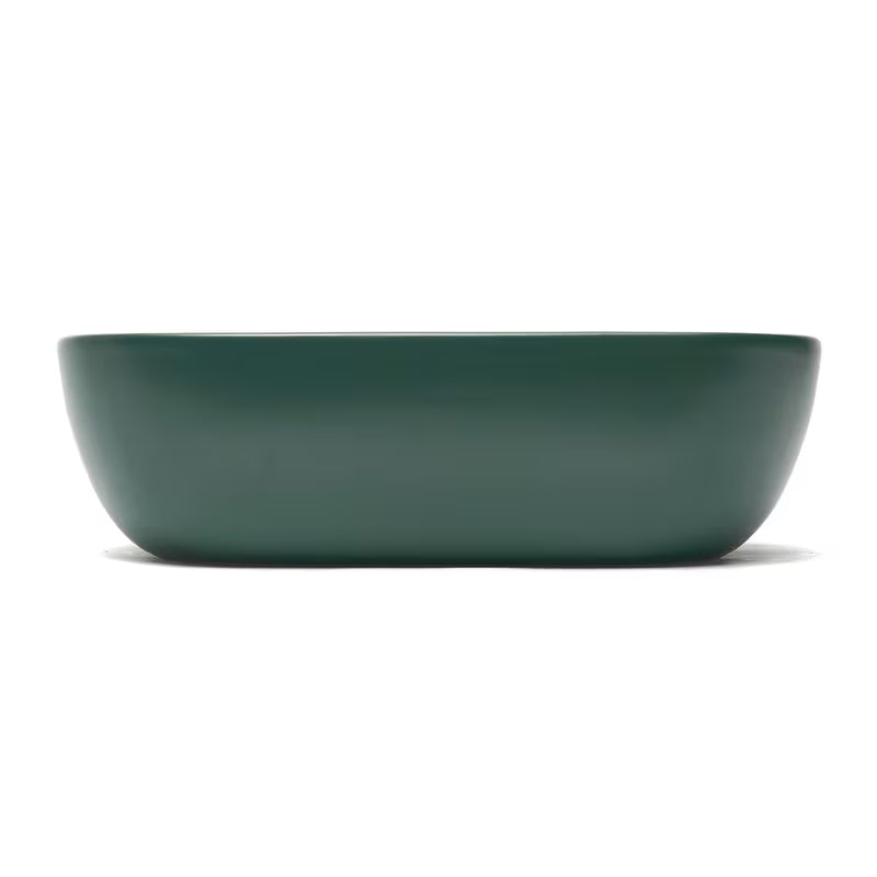 SAT Infinitio ceramiczna umywalka nablatowa  bez przelewu w ciemnozielonym matowym kolorze, 45,5x32,5 cm.